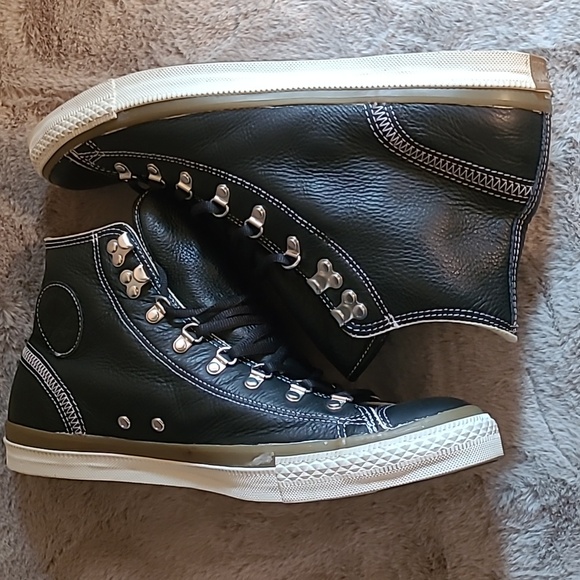 Converse CTAS High-Top Black Leather Men's Sneakers Size 12 - Picture 6 of 8